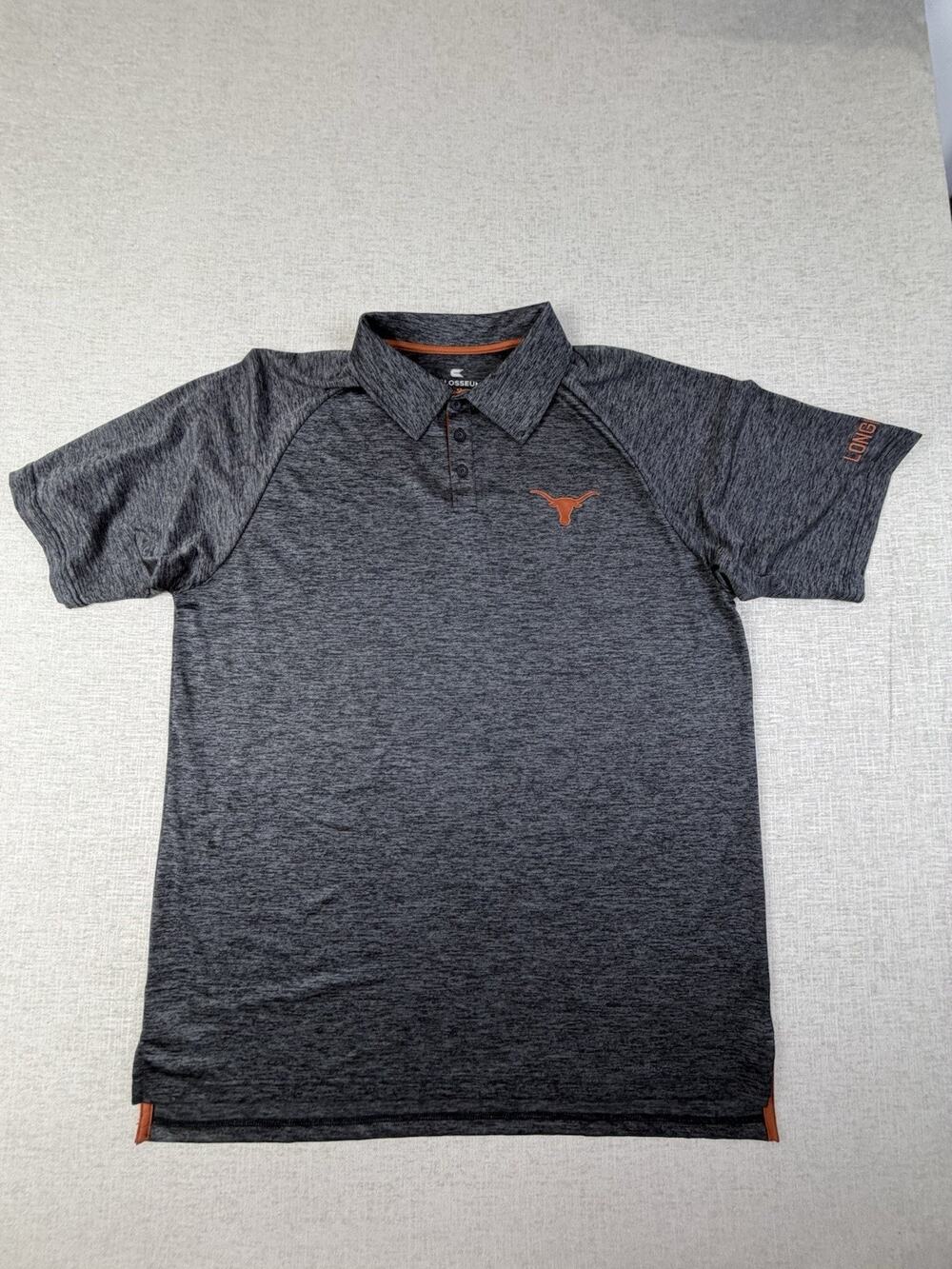 Colosseum Texas Longhorns Men’s 1XT Big Tall Gray Performance Polo Shirt